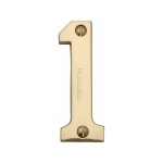 M Marcus Heritage Brass Numeral 1 - Face Fix 76mm Heavy font